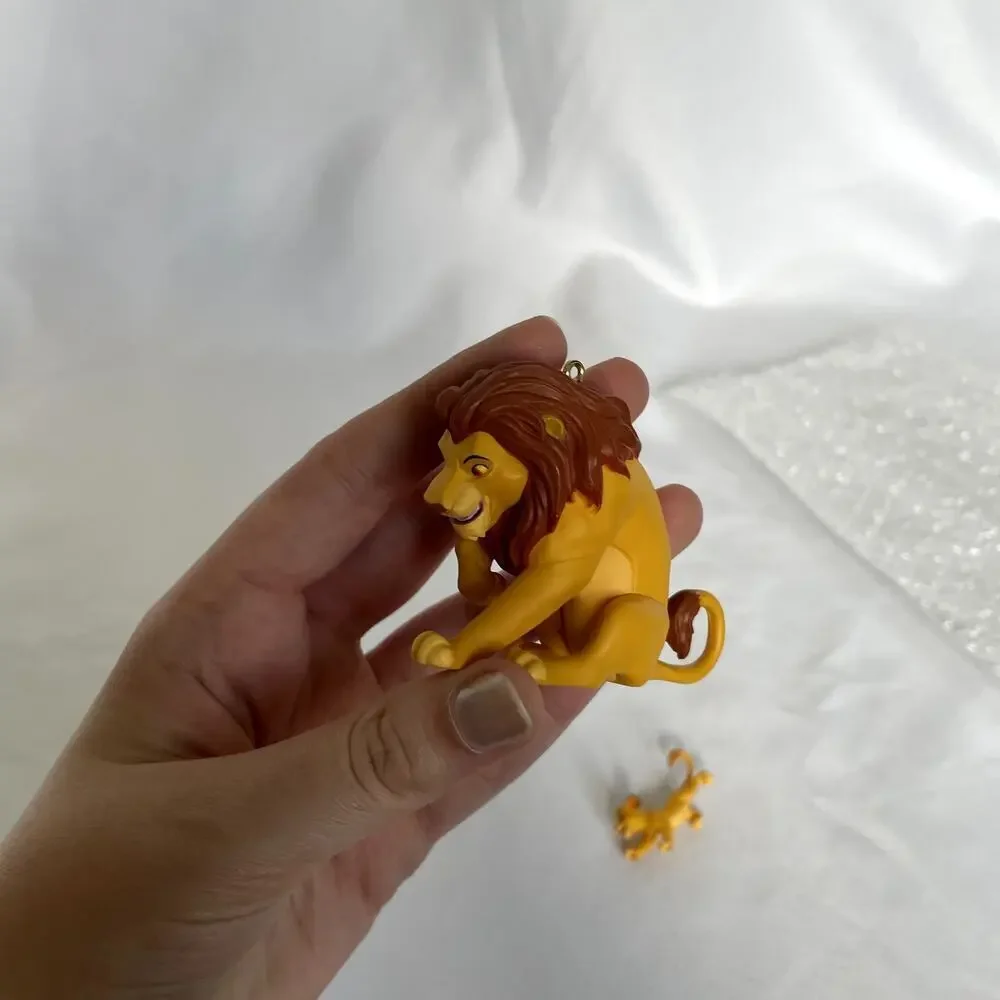 Disney's the lion king mufasa and simba handcrafted hanging christmas ornaments
